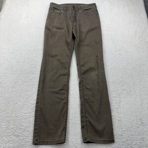 prAna Mens Slim Fit Organic Cotton Blend Pants Brown 30x32 Outdoor Hiking